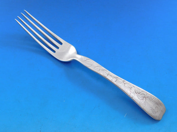 Lap Over Acid Etched by Tiffany Sterling Silver Regular Fork Butterfly 7 1/4"