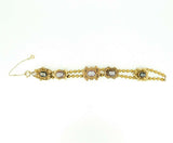 Genuine Natural Stone Cameo Victorian XL Gold Slide Bracelet (#J4362)