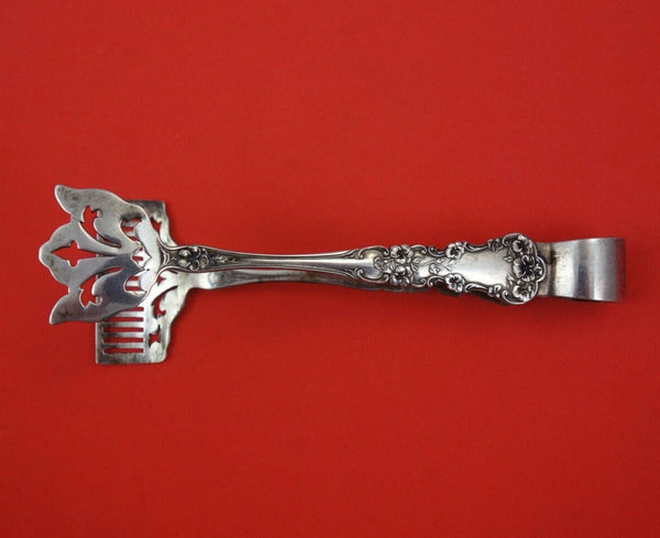 Pansy by International Sterling Silver Pastry Tongs 5 5/8" Vintage