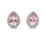 14k Gold Earrings w/Pear Shaped 1.13ct TW Pink Genuine Natural Morganites #J6471