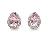 14k Gold Earrings w/Pear Shaped 1.13ct TW Pink Genuine Natural Morganites #J6471