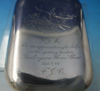 Wallace Sterling Silver Flask w/ Horse Drawn Carriage Rider #200 5.7 ozt (#5894)