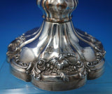 English Victorian Silver on Copper Candlestick Pair Floral #5688 c.1850 (#5942)
