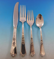 Sterling Rose by Wallace Sterling Silver Flatware Set for 12 Service 50 Pcs