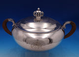Axel Salomonsen Danish .925 Silver Tureen with Cover Wood 3-D Rings (#7406)