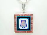 Jim Kaufmann Sterling Rhodochrosite Genuine Natural Opal Inlay Pendant (#J5032)