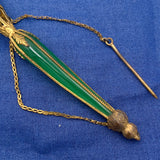 Gilt Tussie Mussie with Red Glass Gems and Green Glass Handle (#J7461)