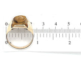 10k Yellow Gold Genuine Natural Tiger's Eye Men's Warrior Cameo Ring (#J6132)