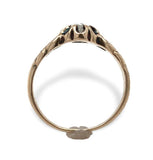 Victorian 10k Yellow Gold Genuine Natural Diamond Belcher Ring Size 4 (#J7069)