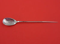 Newell Harding Coin Silver Olive Spoon / Pickle Spear Combination 8 3/8" Serving