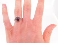 14k White Gold 5.52ct Genuine Natural Cabochon Garnet Ring (#J4053)