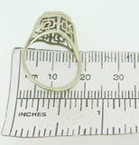 14k White Gold Art Deco .60ct Genuine Natural Ruby Filigree Ring Size 5 (#J1876)