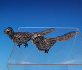 Vigueras Mexican Sterling Silver Salt Pepper Shaker Set 2pc Pheasants (#1666)