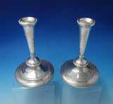 Gadroon by Hamilton Sterling Silver Candlestick Pair 7 1/2" x 5" c.1920 (#5457)
