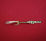 Shiebler Sterling Silver Strawberry Fork Vermeil Enameled #12 5"