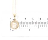 14k Yellow Gold Round 2.5 Carat Genuine Natural Moonstone Pendant w/Chain #J6658
