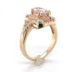 10k Tri-Color Gold Ring with 1.06 Carat Pink Genuine Natural Morganite (#J6465)