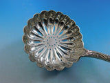 Antique Engraved by Tiffany and Co Sterling Silver Pea Serving Spoon 8 1/2"