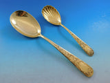 Old Maryland Engraved Gold Kirk Sterling Silver Flatware Service 12 Set Vermeil