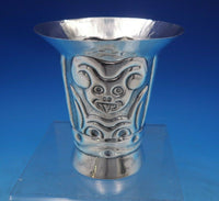 Sterling Silver Vase Handwrought with Faces 4 1/8" x 4 1/8" 4.6 ozt. (#6532)