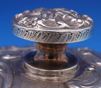 Louis XV Sterling Silver Powder Puff Vanity Base Cupids c1890 Rare Huge (#8376)