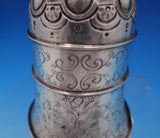 Dutch Sterling Silver Bell 3-D Clock Tower w/ Steps 3 Men Shield 8 3/4" (#7580)