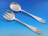 Hammered Shell Hamret Skjell by J Tostrup Norway 830 Silver Flatware Set Service