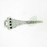 14k Gold .62ct Asscher Pink Genuine Natural Morganite and Diamond Ring (#J5102)