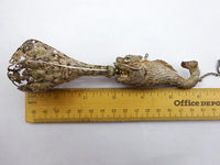 Sterling Filigree Tussie Mussie Posey Posy Holder with Fish Handle (#J1235)