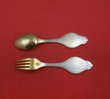 Christmas by A. Michelsen Sterling Silver Fork and Spoon Set 2pc 1913 Scenery