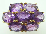 10k Yellow Gold Ring with Seven Carats of Genuine Natural Amethysts (#J3034)