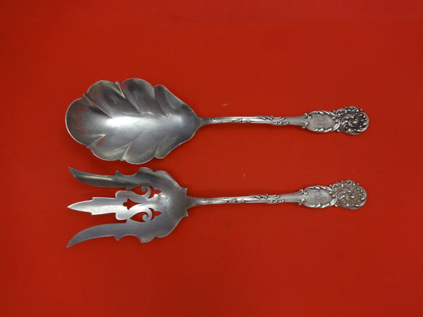 La Reine by Reed & Barton Sterling Silver Salad Serving Set 2pc Fork Pcd 9 1/4"