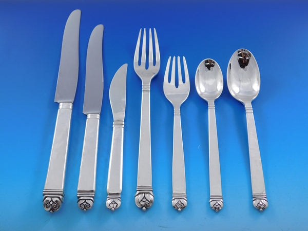 Peer Smed Sterling Silver Flatware Set Service 83 pc Arts & Crafts Hand Wrought
