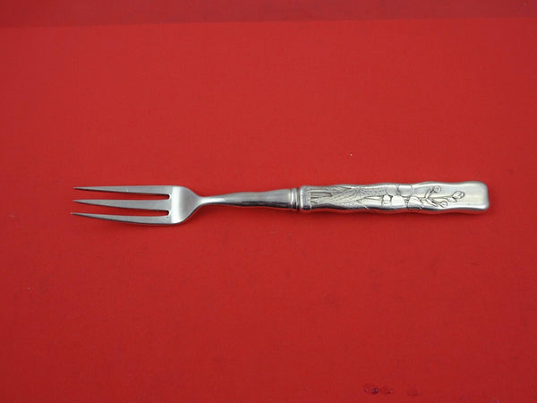 Lap Over Edge Acid Etched by Tiffany & Co Sterling Fruit Fork w/ flowers HHAS 7"
