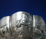 Danish Sterling Silver Porringer Flower Handles Pastoral Scene w/Animals (#5530)