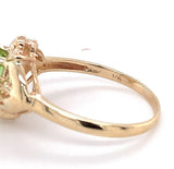 Three Stone Genuine Natural Peridot Ring with 1.82ct Cushion Cut Center (#J5772)