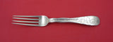 Lap Over Edge Acid Etched By Tiffany Sterling Dinner Fork w/ rhododendron 7 7/8"