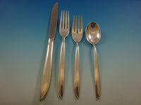 Silver Rhythm International Sterling Silver Flatware Set Service Midcentury Mod