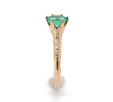 10k Yellow Gold Antique .72ct Genuine Natural Emerald Ring Size 6.25 (#J6382)