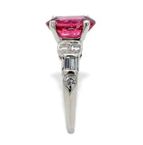 Platinum 1.92ct Pink Genuine Natural Tourmaline and Diamond Ring (#J7217)