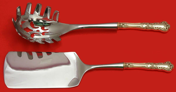 Pansy by International Sterling Silver Italian Pasta Server Set 2pc HHWS Custom