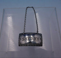 Williamsburg Shell by Stieff Sterling Silver Decanter Label "Sherry" (#4935)