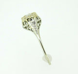 Art Deco 14k White Gold Genuine Natural Diamond Filigree Ring .13ct (#J809)