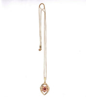10k Rose Gold Genuine Natural Ruby Flower Pendant (#J5579)