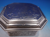 Crichton Bros LAC English Estate Sterling Silver Box Engraved Birds London #6509