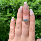 18k White Gold Filigree Deco 1.15 Carat Genuine Natural Aquamarine Ring (#J6774)
