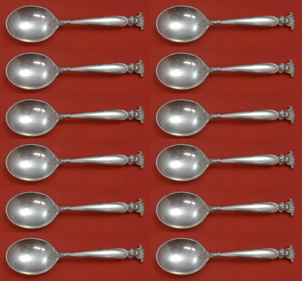 Romance of the Sea by Wallace Sterling Silver Cream Soup Spoon Set 12 pcs 6"
