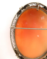 14k Gold Genuine Natural Shell Cameo Pin The Three Graces Figural (#J6245)