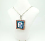 Jim Kaufmann Sterling Rhodochrosite Genuine Natural Opal Inlay Pendant (#J5032)