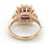 14k Yellow Gold 3.75 Carat Genuine Natural Garnet Ring w/ Diamond Halo (#J6765)